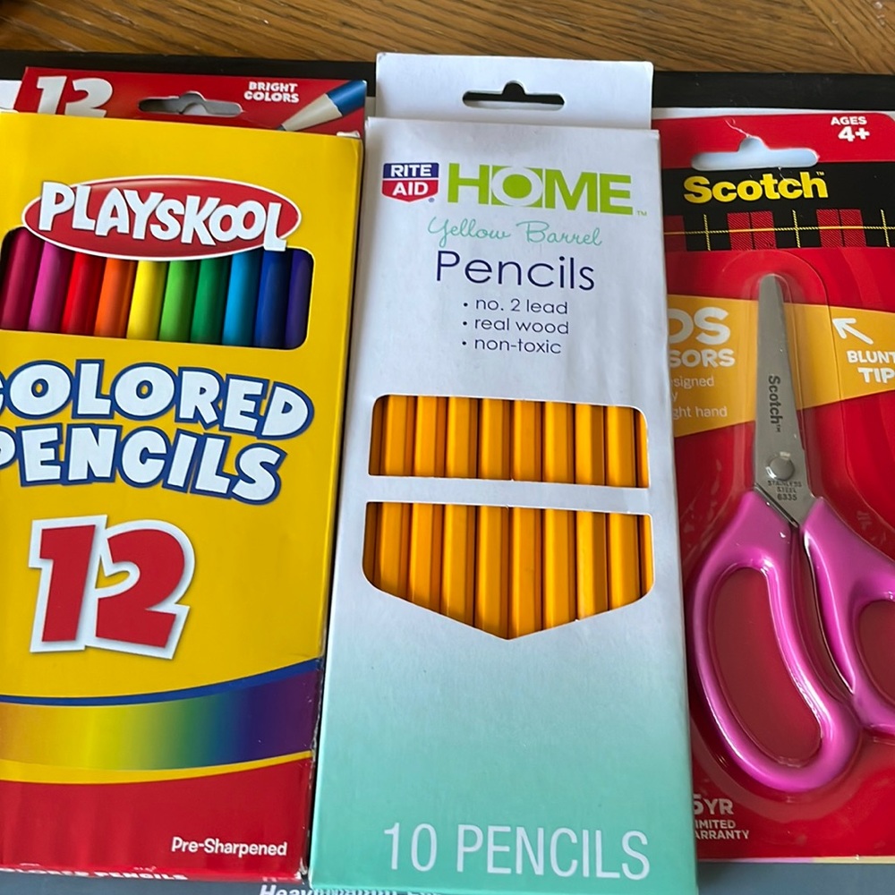 School Supplies: Pencils, Scissors, Colored Pencils